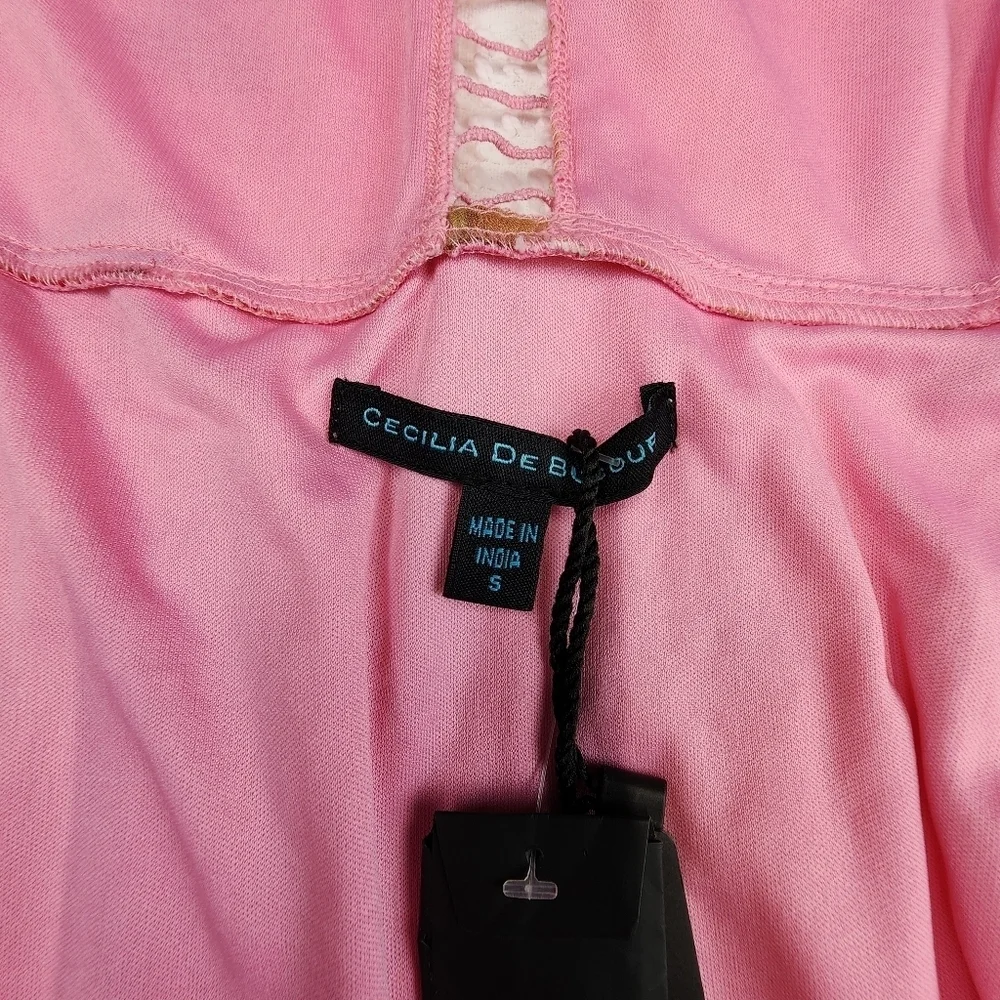 Cecelia De Bucourt NWT Pink Handcrafted Beaded Dress Size Small - Picture 6 of 13
